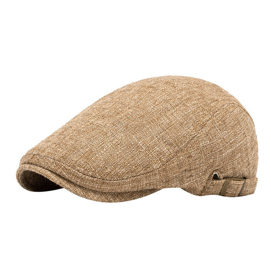 Breathable Cotton And Linen Beret Men's Retro Peaked Cap