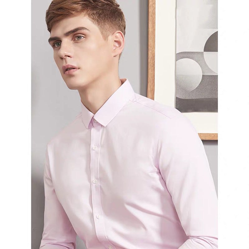 Korean Style Slim-fitting Iron-free Business Clothing White Shirt