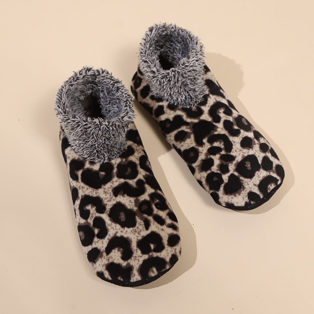 Casual Plus Size Warm Women Winter Leopard Print Room Socks
