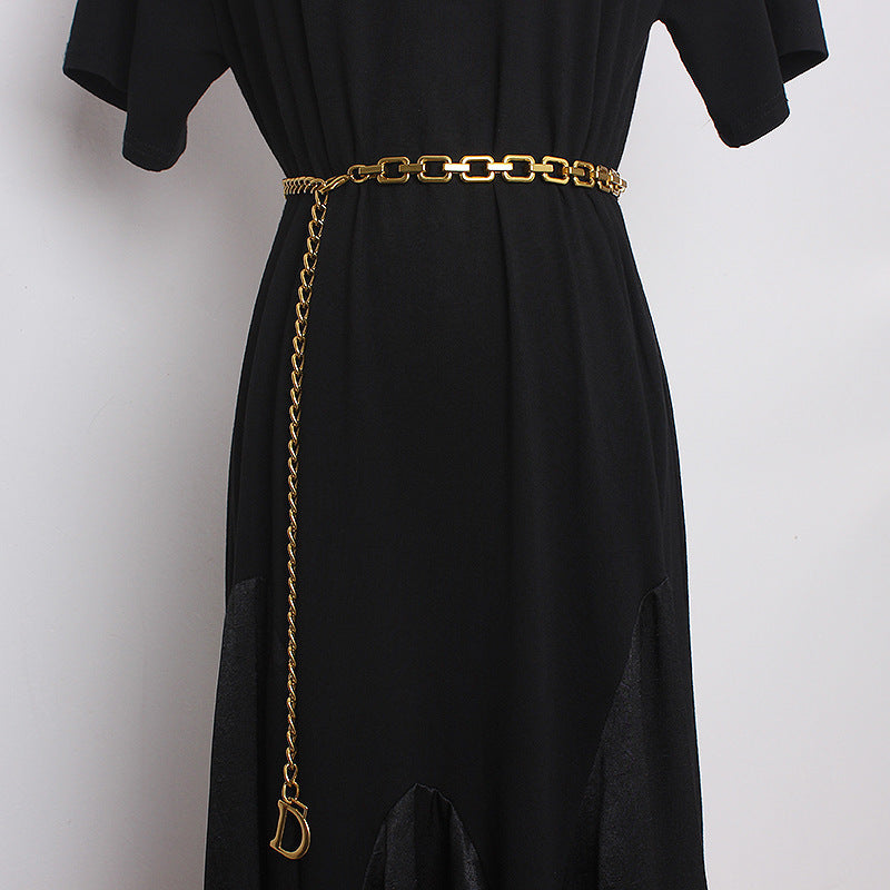 Gold Waist Chain Accessories Female D Letter Chain Belt Decoration With Pants Chain