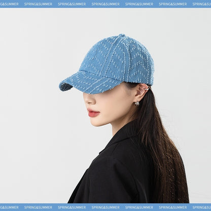Japanese-style Retro All-match Face-looking Small Washed Denim Peaked Cap