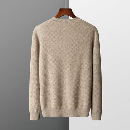 Round Neck Thickened Business Casual Cashmere Fall Winter Men Bottoming Knitted Sweater
