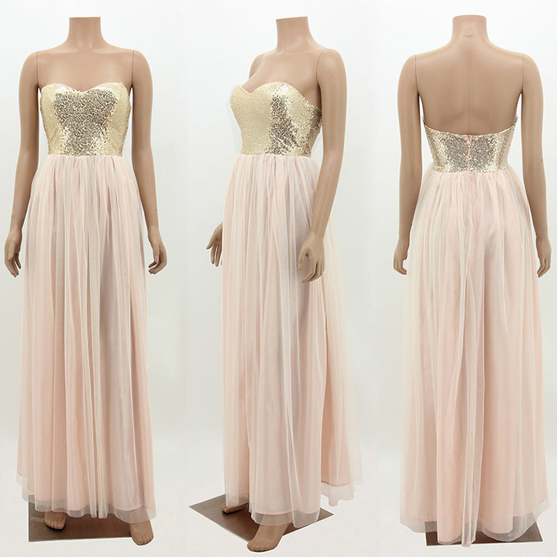 Wedding Splicing Chiffon Net Yarn Self-cultivation Evening Party Evening Dress