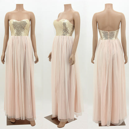 Wedding Splicing Chiffon Net Yarn Self-cultivation Evening Party Evening Dress