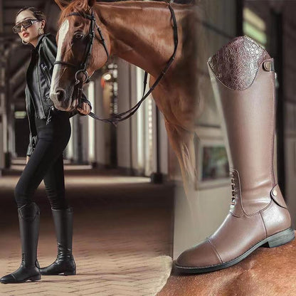 Autumn Winter Retro Below The Knee Irregular Riding Boots