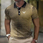 Men's Short-sleeved Polo Shirt Plaid Bat Pattern