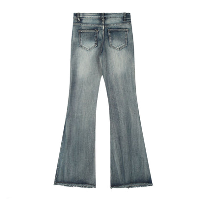 Jeans Women's Frayed Flared Pants Stretch Pants