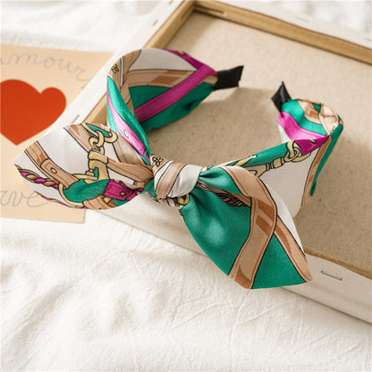 New Cross-knotted Wide Version Crimped Chain Headband