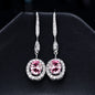 Real Sapphire Colored Gems Long Earrings