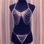 Fashion Multi-layer Tassel Rhinestone Underwear Body Suit Chain Nightclub Stage Costume Accessories