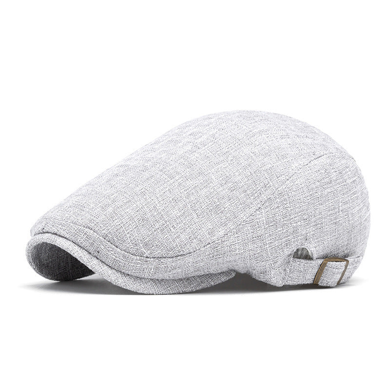 Breathable Cotton And Linen Beret Men's Retro Peaked Cap