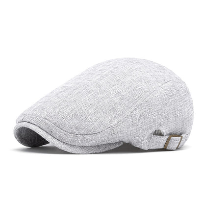 Breathable Cotton And Linen Beret Men's Retro Peaked Cap
