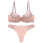 Underwear Push Up Lace Bra Adjustable Bra Set