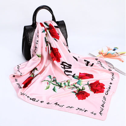 Spring And Autumn New 90cm Silk Scarf Silk Square