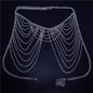 Fashion Multi-layer Tassel Rhinestone Underwear Body Suit Chain Nightclub Stage Costume Accessories