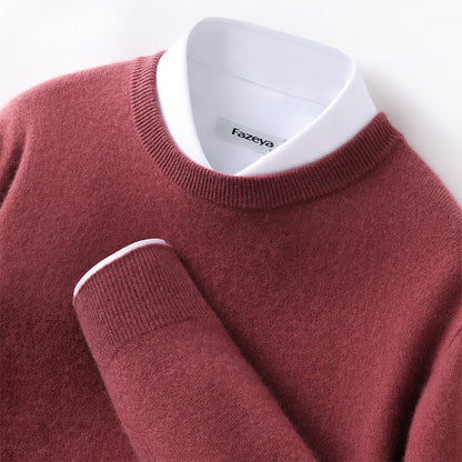 Men's Long Sleeve Pullover Business Casual Sweater Autumn And Winter Wild Thickened