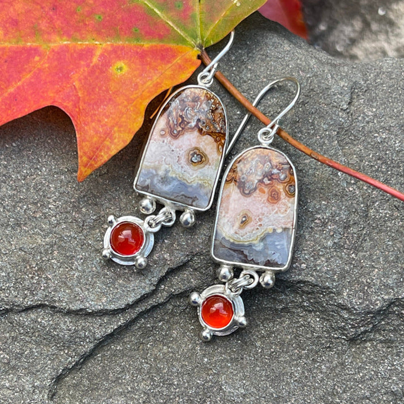 Retro Geometric Enamel Personalized Earrings