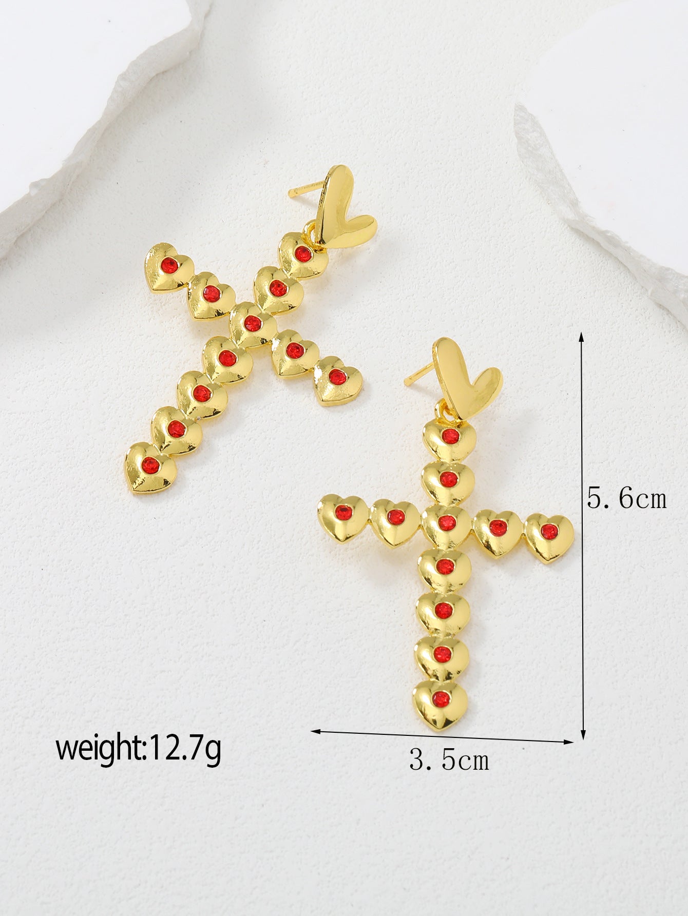 Series Geometric Square Water Drop Light Luxury Crystal Stud Earrings