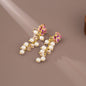 Romantic Gentle French Pearl Tassel Flowers Earrings