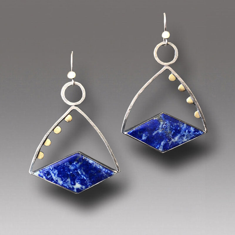 Retro Geometric Enamel Personalized Earrings