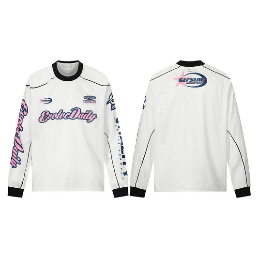 Letter Printed Mesh Breathable T-shirt For Men