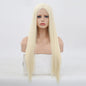 Women's Gold Front Lace Hand Hook Wig Long Straight Hair Cover