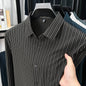 Spring And Autumn New Vertical Striped Shirt Men