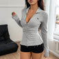 Hot Girl Slim Fit Long-sleeve Women's Top