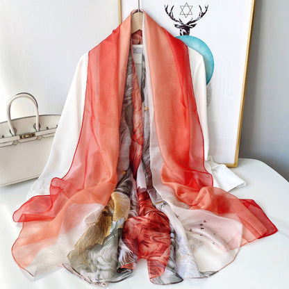 Yourou China Rose Printed Scarf