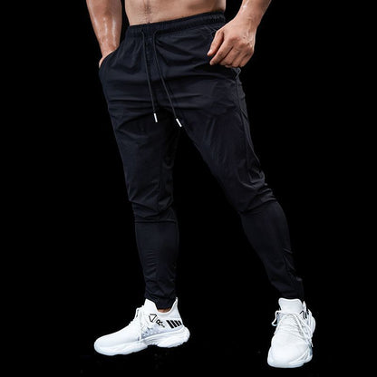 Men's Solid Color Casual Ice Silk Sports Quick-drying Trousers