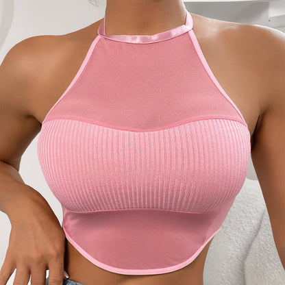 Mesh Halter Vest Bra Women