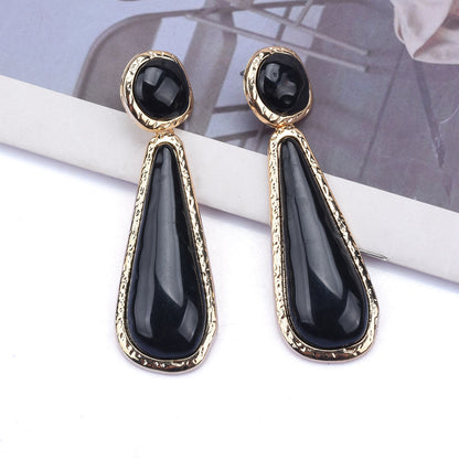 Personality Retro Long Unique Geometric Resin Earrings