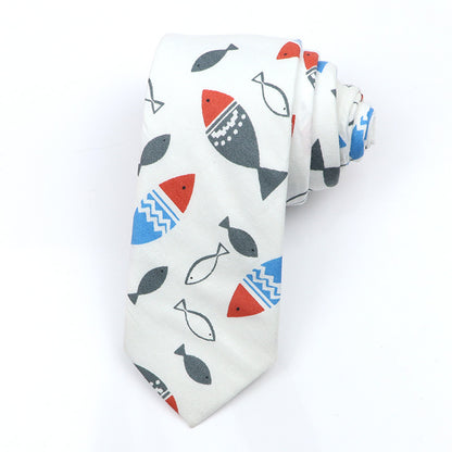 Korean Style Narrow Men's Clothing Cotton Tie