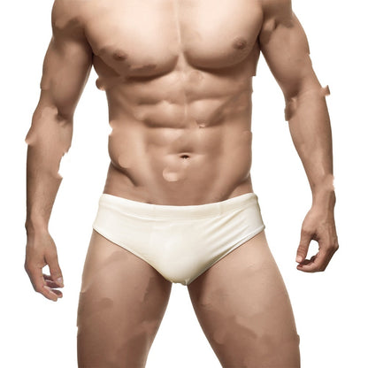 Solid Color Nylon Men's Swim Briefs Low Waist Sexy
