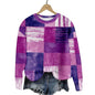 Geometric Color Matching Pattern Elements 3D Printed Casual Women's Round Neck Sweater