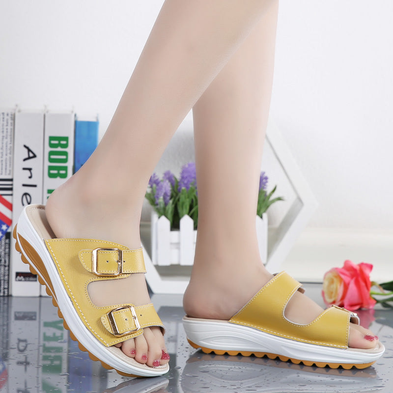 Leather beach shoes