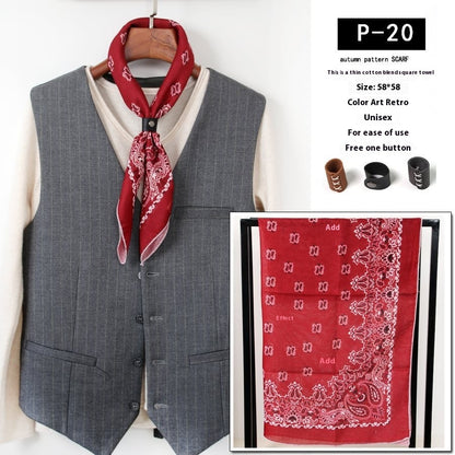 All-matching Men's Scarf Thin Youth Silk Scarf