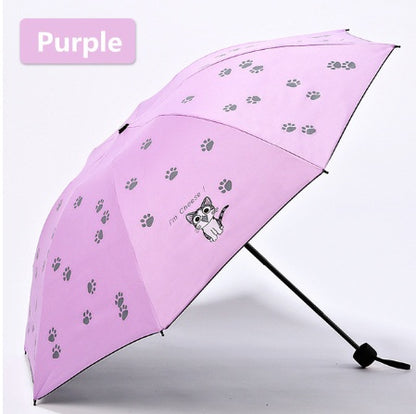 Girls Umbrellas Cartoon Cats Printed