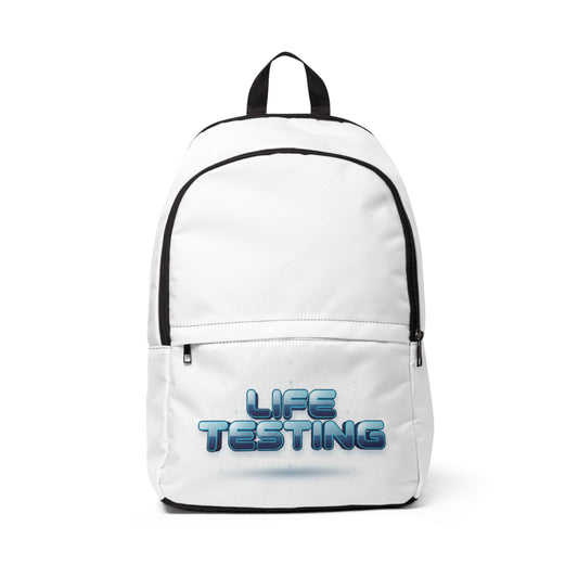 Backpack — "Life Testing" Graphic Fabric Backpack