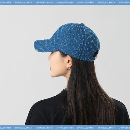 Japanese-style Retro All-match Face-looking Small Washed Denim Peaked Cap