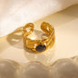 Trendy Niche Titanium Steel Ring 18K Gold Plating High Sense
