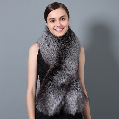 Korean Fashion All-match Fur Scarf Ladies Winter Fox Fur Collar Thick Warm Fur Collar