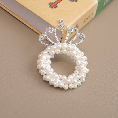 Children's Crown Tiara Princess New Pearl Flower Hair Ring
