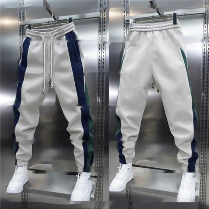 Men's Stitching Sports Elasticity Elastic Waist Ankle-tied All-matching Casual Pants