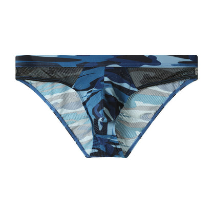 Men's Camouflage Mesh Color Matching Briefs