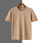 New Striped Round Neck Breathable Men's Short Sleeve