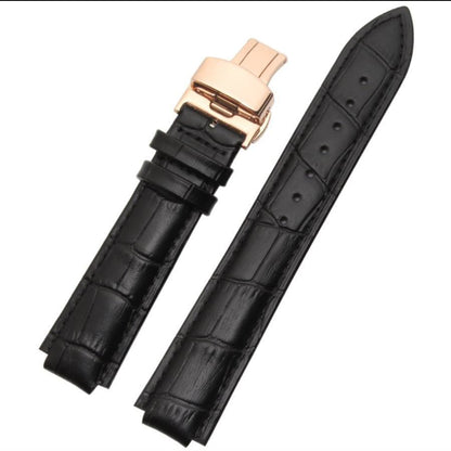 Silicone Watch Strap Top Layer Cowhide Leather