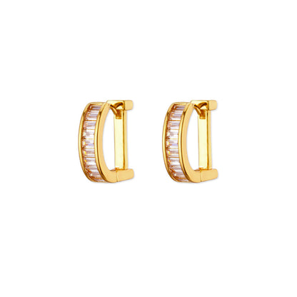 Exquisite Geometric Inlaid Zircon Earrings