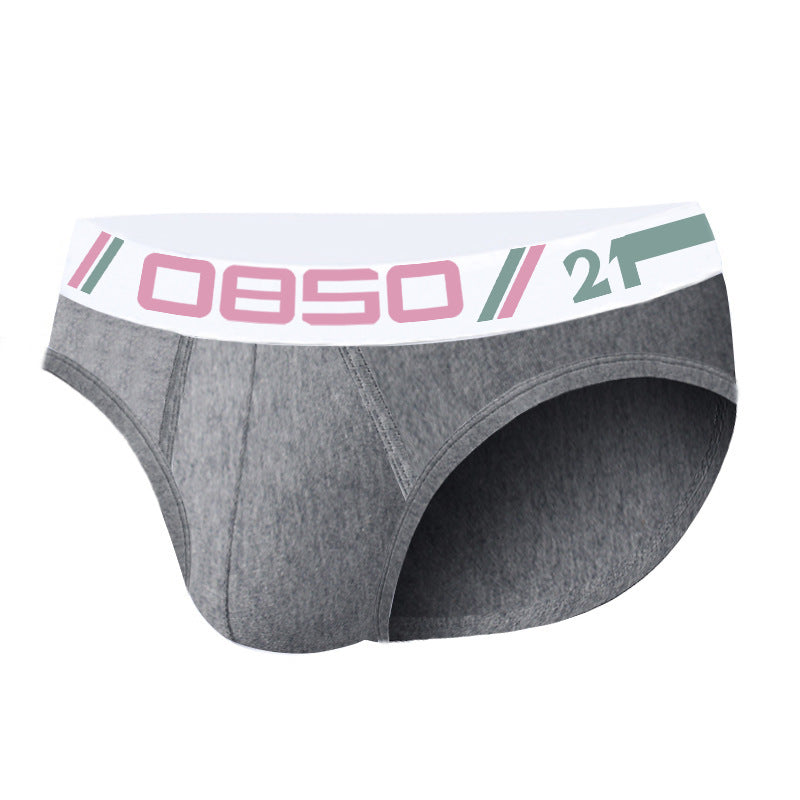 Men's Cotton Underwear Sexy Comfortable Breathable Solid Color Low Waist Convex