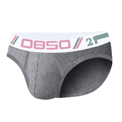 Men's Cotton Underwear Sexy Comfortable Breathable Solid Color Low Waist Convex